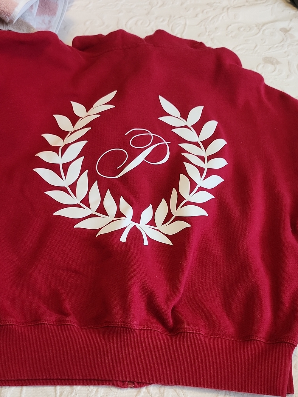 Red Sweatshirt with White Laurel Crest